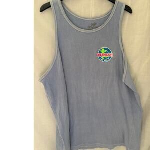 Gecko Hawaii Shirt Mens 3XL Blue Graphic Tank Top Cotton Hawaiian Sleeveless